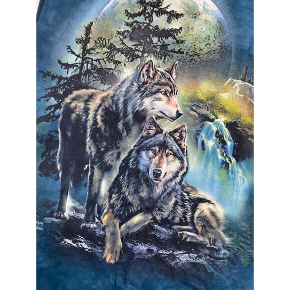 The Mountain 2015 Tani Alba Moon Wolf Long Sleeve Top Size Large Tie dye Blue - Picture 4 of 11